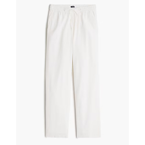 J.Crew Linen Blend Slim Wide Leg Drawstring Pant Pockets Relaxed White US 20 NWT - Picture 4 of 13